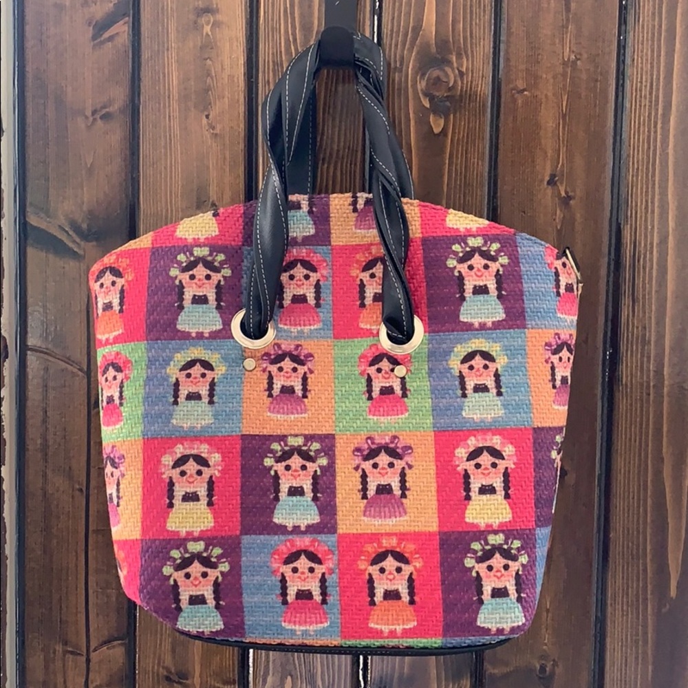 “Mexican Doll Maria” print colorful purse